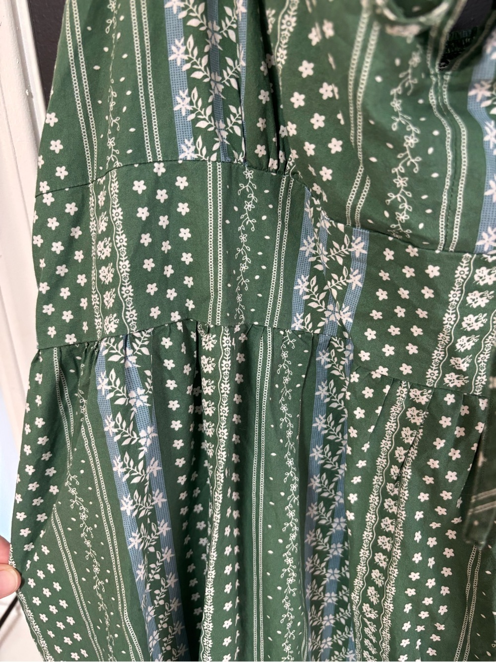 Cider curve FLORAL STRIPED LACE UP SPLIT MIDI DRESS 1x - Picture 8 of 10